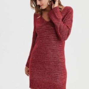 American Eagle Tie Back Sweater Dress - Red M
